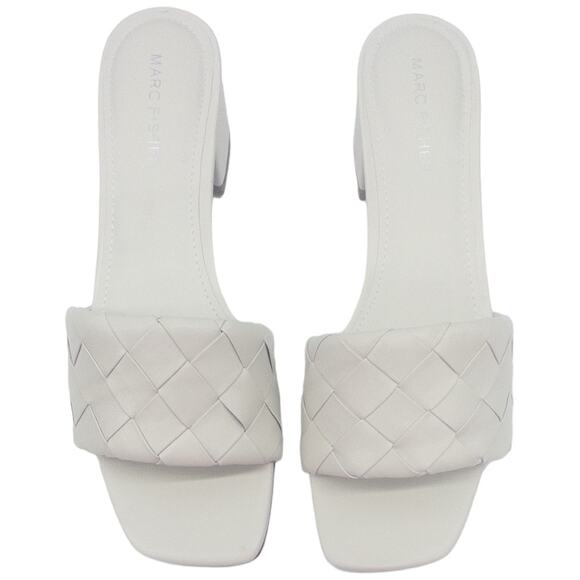 Marc Fisher Casper Square Toe Low Block Heel Sandals Gray Womens 8 - Picture 3 of 5